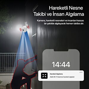 Akıllı Dış Mekan Kamera, 1080p Gece Görüşlü Sirenli Güvenlik Kamerası, Ip65, Wi-fi, Uygulama ile kontrol
