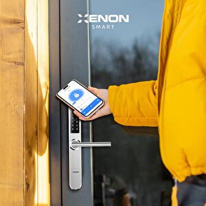 Xenon Smart Akıllı Kapı Kilidi, Parmak İzi, Şifre, RFID Kart ile Açılan, APP Kontrol, Google Home & Alexa Uyumlu Ev, Ofis ve Otel için Elektronik Kapı Kilidi X8057