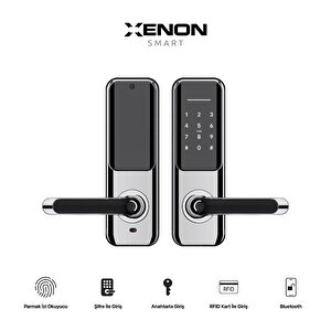 Xenon Smart Parmak İzi ile Açılabilen Mobil Uygulama ile Kontrol Edilebilen Akıllı Kilit Elektronik Kapı Kilidi Dokunmatik Şifreli Hırsızlık Önleyici Mekanik Anahtarsız Giriş Kilidi X8051