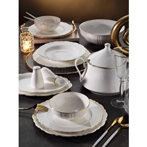 Bone Porselen 85 Parça Porselen Yemek Takımı Gold Ar34004