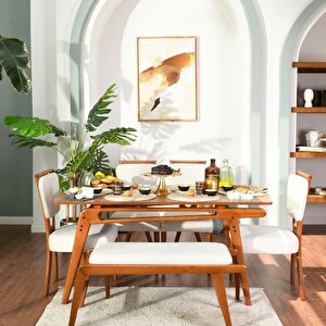 Palace İskandinav Mutfak Masa Takımı 4 Sandalye 1 Benchli