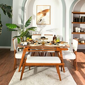 Palace İskandinav Mutfak Masa Takımı 4 Sandalye 1 Benchli
