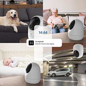 Akıllı Kamera 1080p, İç Mekan Bebek Kamerası ,Çift Yönlü Ses Hareket Algılama Wi-Fi Mobil Kontrol