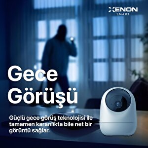 Akıllı Kamera 1080p, İç Mekan Bebek Kamerası, 3MP Çift Yönlü Ses Hareket Algılama Wi-Fi Mobil Kontrol X7207