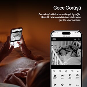 Akıllı Kamera 1080p, İç Mekan Bebek Kamerası, 3MP Çift Yönlü Ses Hareket Algılama Wi-Fi Mobil Kontrol X7207