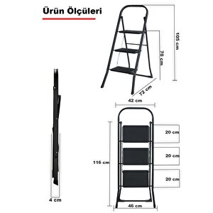 3 Basamak Siyah Merdiven Geniş Basamaklı Minitower, Mt3 3 Basamaklı