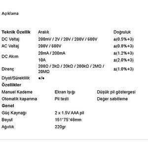 Tf 133 Toolfix Dijital Ölçü Aleti;ub;class