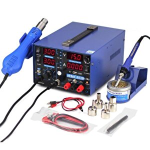 853d-usb-0-15v Güç Kaynağı, 75w Kalem Havya, 720w Sıcak Hava Tabancası, 3 Lü Havya İstasyonu 853d Usb 3a;yi̇hua
