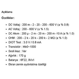 Jt 850 Dijital Multimetre Ölçü Aleti;ub;class