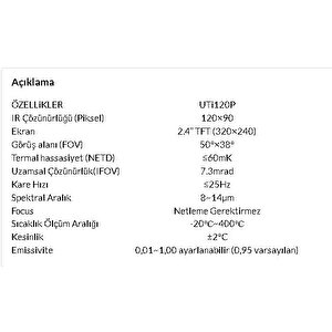 Uti̇ 120p Termal Görüntüleyici Kamera;ub