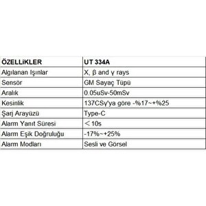 Ut 334a Radyasyon Doz Ölçer Test Cihazı; Ub
