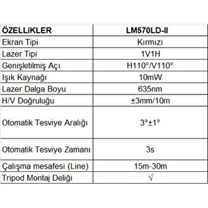 Lm-570r-i 15-30m Kırmızı Lazer Hizalama  ;uni-t
