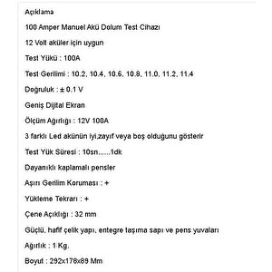 ̇ Bt-200d Dijital Akü Test Cihazı 12volt 200amper; Gesi̇;ub