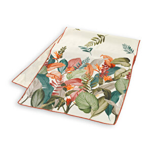 Home Tropical Poly Linen Runner 45x150-yeşil