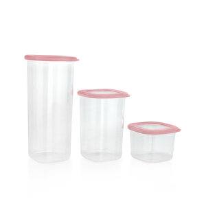 Schafer Hold 3 Lü Saklama Kabı-pembe