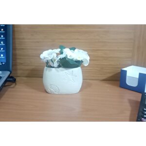 Vazo Dahil,Vazoda Çiçek,beyaz Yapay Çiçek,vazo Dekoratif İstiridye Poliresin