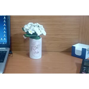 Vazo Dahil,Vazoda Çiçek,beyaz Yapay Çiçek,vazo Dekoratif  Bahar Desenli