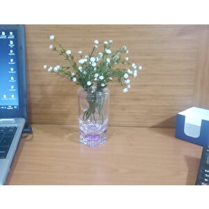 Vazo Dahil,Vazoda Çiçek,beyaz Yapay Çiçek,vazo Dekoratif Mor Damlalı