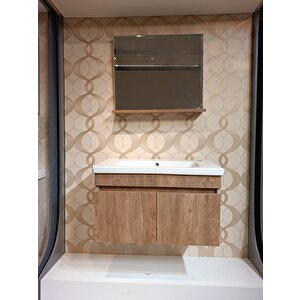 KLASS  65 CM  BANYO DOLAP SETİ BOY DOLAP DAHİL LAVABO VE AYNA DAHİL %100 MDF  TAMBUR