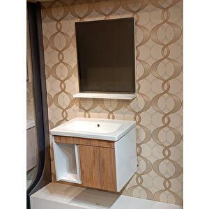 HAL 80CM  BANYO DOLAP SETİ  LAVABO AYNA DAHİL %100 MDF