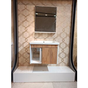 HAL 80CM  BANYO DOLAP SETİ  LAVABO AYNA DAHİL %100 MDF