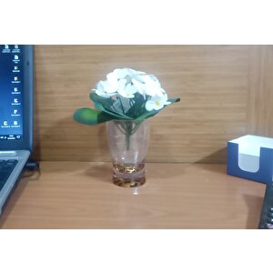 Vazoda Çiçek,beyaz Yapay Çiçek,vazo Dekoratif Leopar