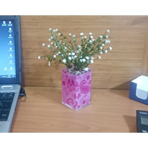 Vazo Dahil,Vazoda Çiçek,beyaz Yapay Çiçek,vazo Dekoratif Pembe