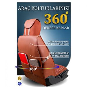 Lüx Deri Oto Koltuk Kilifi Ön Arka Takım Elit Serisi Tarçin