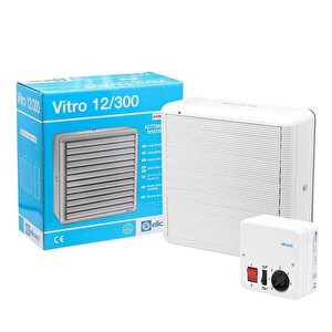 Elicent Vitro 12/300, Duvar Ve Pencere Tipi Havalandırma Fanı, 1400/800 M3-h + Hız Anahtarlı Kontrol Paneli