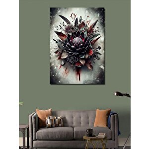 Kanvas Tablo Çiçek Ve Kuş Tüyleri 100x140 cm