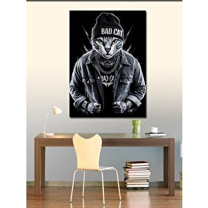 Kanvas Tablo Kötü Kedi 100x140 cm