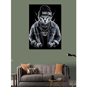 Kanvas Tablo Kötü Kedi 100x140 cm