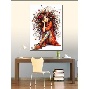 Kanvas Tablo Çiçek Saçlı Kız 70x100 cm