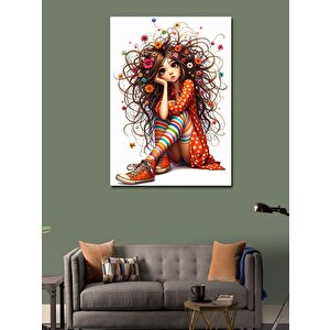 Kanvas Tablo Çiçek Saçlı Kız 70x100 cm