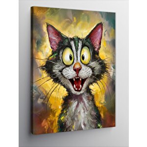 Kanvas Tablo Şaşkın Kedi