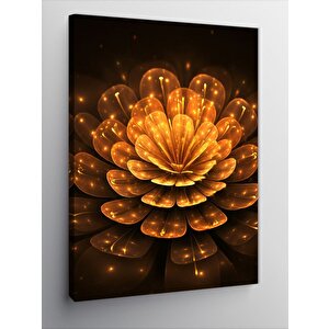 Kanvas Tablo Sarı Soyut Çiçek 100x140 cm