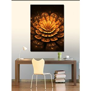 Kanvas Tablo Sarı Soyut Çiçek 100x140 cm