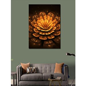 Kanvas Tablo Sarı Soyut Çiçek 100x140 cm