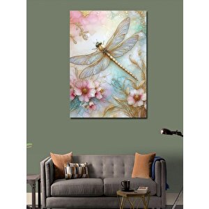 Kanvas Tablo Çiçekler Ve Yusufçuk 70x100 cm