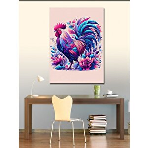 Kanvas Tablo Horoz Ve Çiçekler 100x140 cm