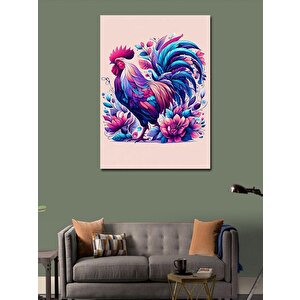 Kanvas Tablo Horoz Ve Çiçekler 100x140 cm