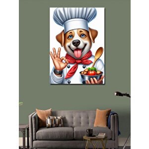Kanvas Tablo Aşçı Şef Köpek 70x100 cm