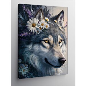 Kanvas Tablo Papatyalı Kurt 70x100 cm
