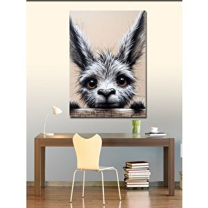 Kanvas Tablo Uzun Kulaklı Sevimli Köpek 100x140 cm