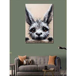 Kanvas Tablo Uzun Kulaklı Sevimli Köpek 100x140 cm
