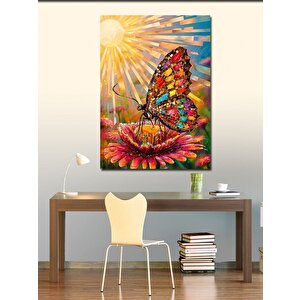 Kanvas Tablo Renkli Kanatlı Kedi 100x140 cm