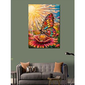 Kanvas Tablo Renkli Kanatlı Kedi 100x140 cm