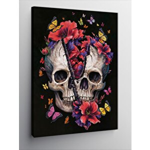 Kanvas Tablo Kuru Kafa Ve Çiçekler 100x140 cm
