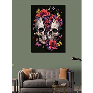 Kanvas Tablo Kuru Kafa Ve Çiçekler 100x140 cm