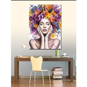 Kanvas Tablo Çiçek Saçlı Kadın 100x140 cm